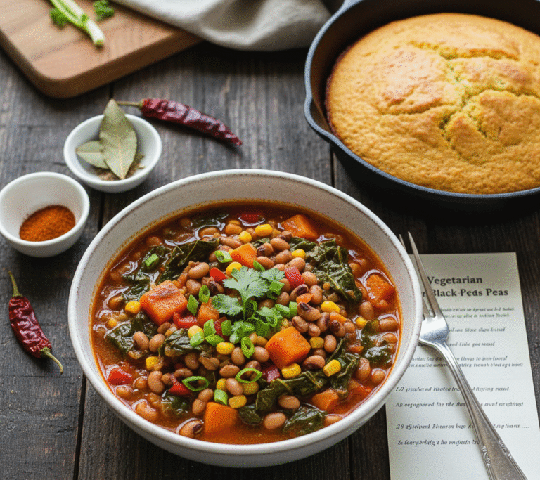 Smoky Vegetarian Hoppin’ John: A Soulful Black Eyed Peas Recipe (Meat-Free but Full of Flavor)